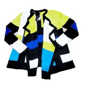 Premise Color Block Draped Front Open Cardigan Size S‎